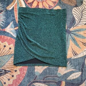 H&M Glittering Green Mini Skirt